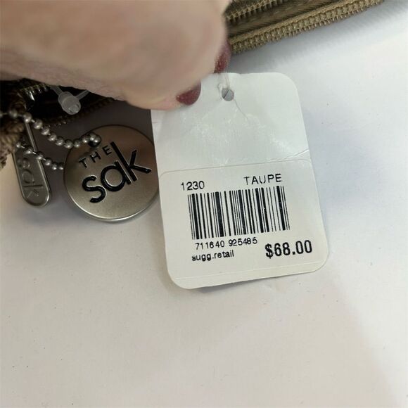 The Sak Women's Taupe Crochet Crossbody Bag with Interior Pocket NWT - Picture 5 of 9